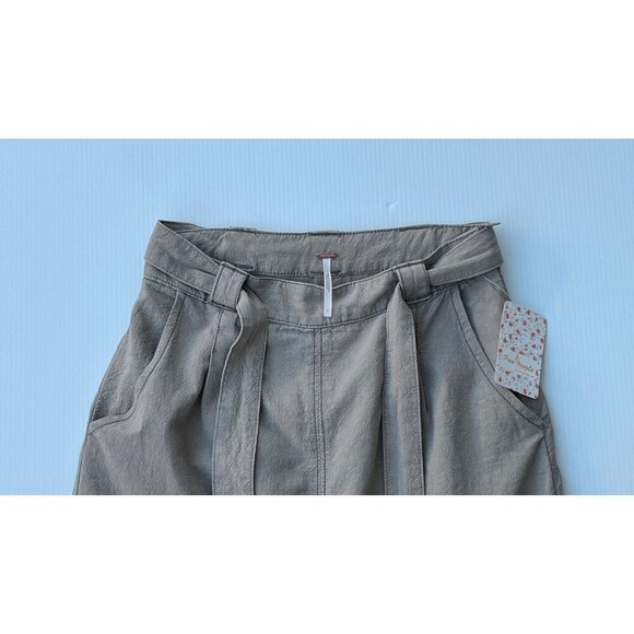 NWT Free People Easy Breezy Linen Cotton Blend Taupe Midi Skirt Size 2 $128 NGP - Picture 12 of 16